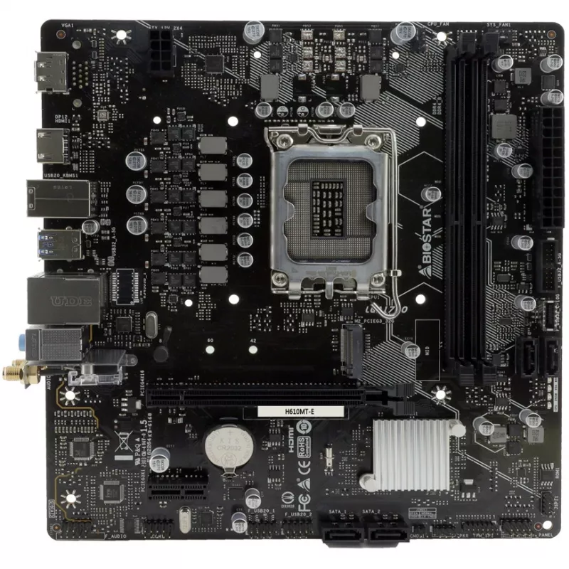 Biostari H610MTE DDR4 LGA1700 Micro-ATX emaplaat