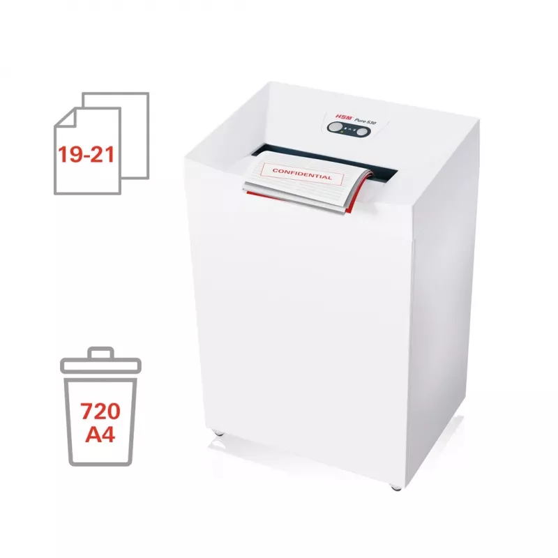 HSM Pure 530 paberipurustaja, 80 l, 3,9 mm