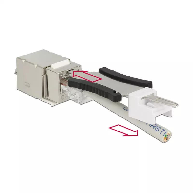 Keystone-moodul DELOCK 86404 — RJ-45 hõbedane, 38.5×22.3×17.3 mm