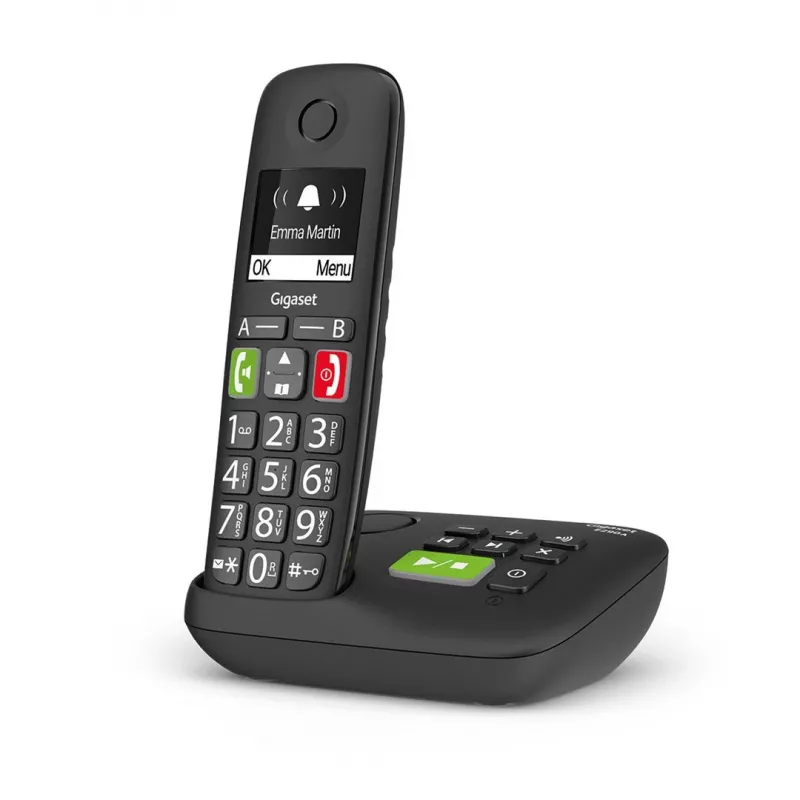 Gigaset E290A analoog-/DECT-telefon helistaja ID-ga must