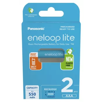 Laetavad patareid PANASONIC ENELOOP LITE AAA 550 mAh 2 tk (BK-4LCCE/2CP)
