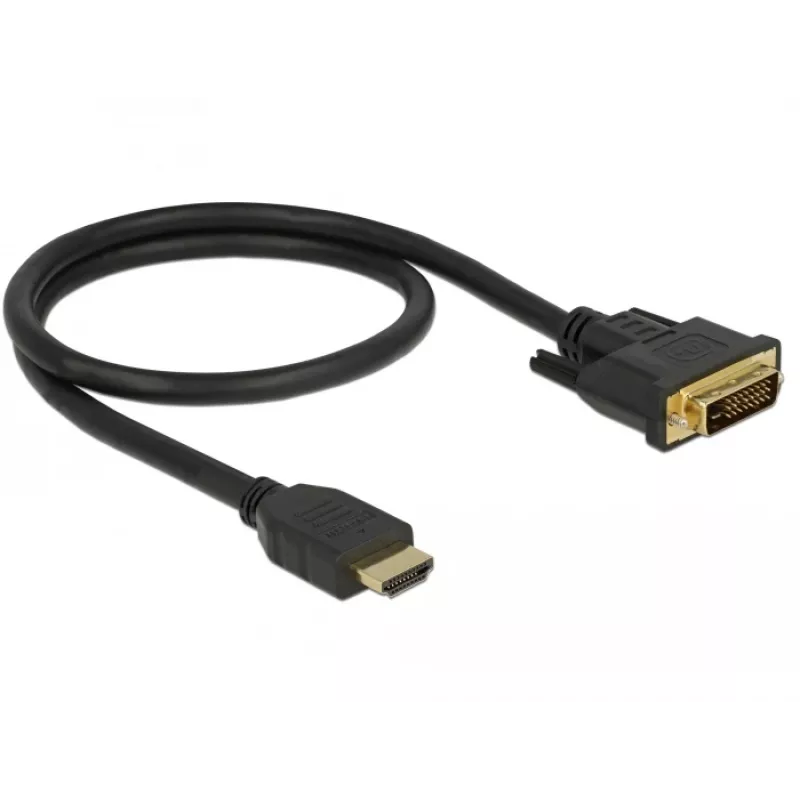 Video kaabli adapter DeLOCK 85651 0,5 m HDMI tüüp A DVI Must