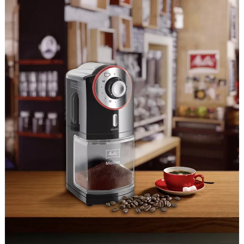 Melitta Molino 100 W must, punane, roostevaba teras