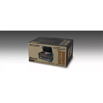 Plaadimängija muse MT-115 W — must/kuldne, 33-45-78 RPM, J-kujuline toonhoob, pöörlev helitugevus, 240 V AC