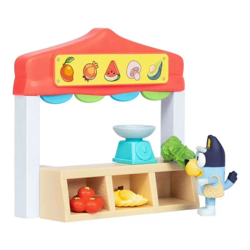 Mänguasjafiguuride komplekt TMTOYS Mini Bluey Toidupood BLU17555 – minitegelaste komplekt poeskäimise mängimiseks