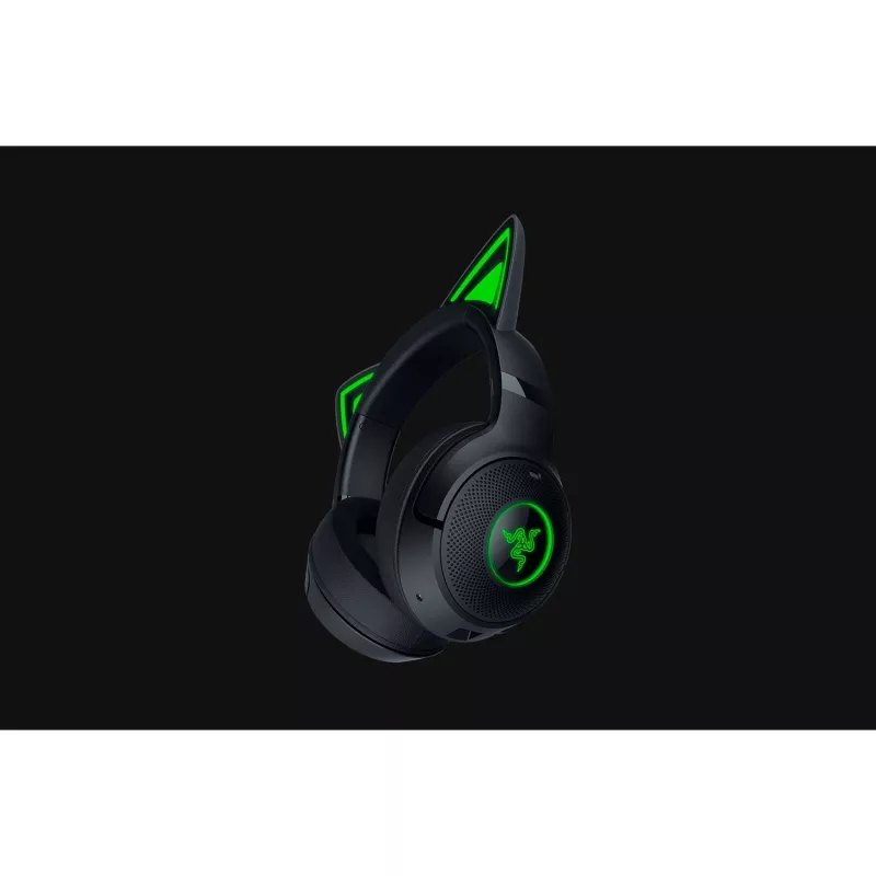 Peakomplekt Razer Kraken Kitty V2 BT — juhtmevaba Bluetooth, ümberkõrvaklapid, peapael, 20–20000 Hz, 325 g, must