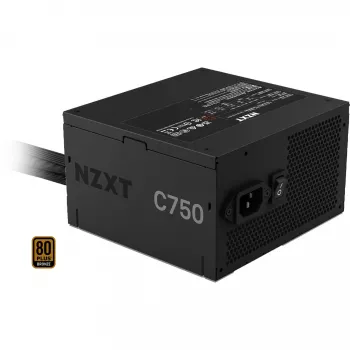 Toiteplokk NZXT C750 Bronze 750 W, 24-pin ATX, 80 PLUS Bronze, 120 mm ventilaator, Must