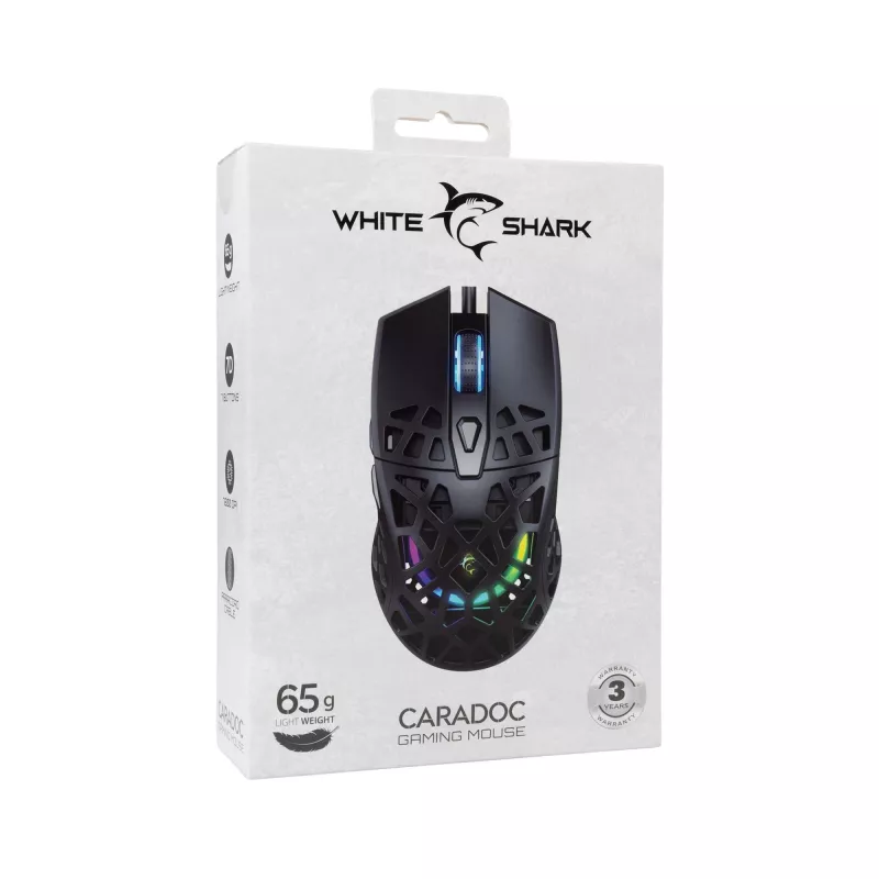 hiir White Shark GM-5018 Caradoc RGB 7200 dpi Must