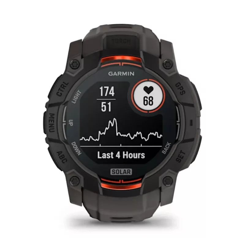 Garmin Instinct 3 Solar GPS-nutikell 1,3-tolline MIP 176x176 puuteekraan Must
