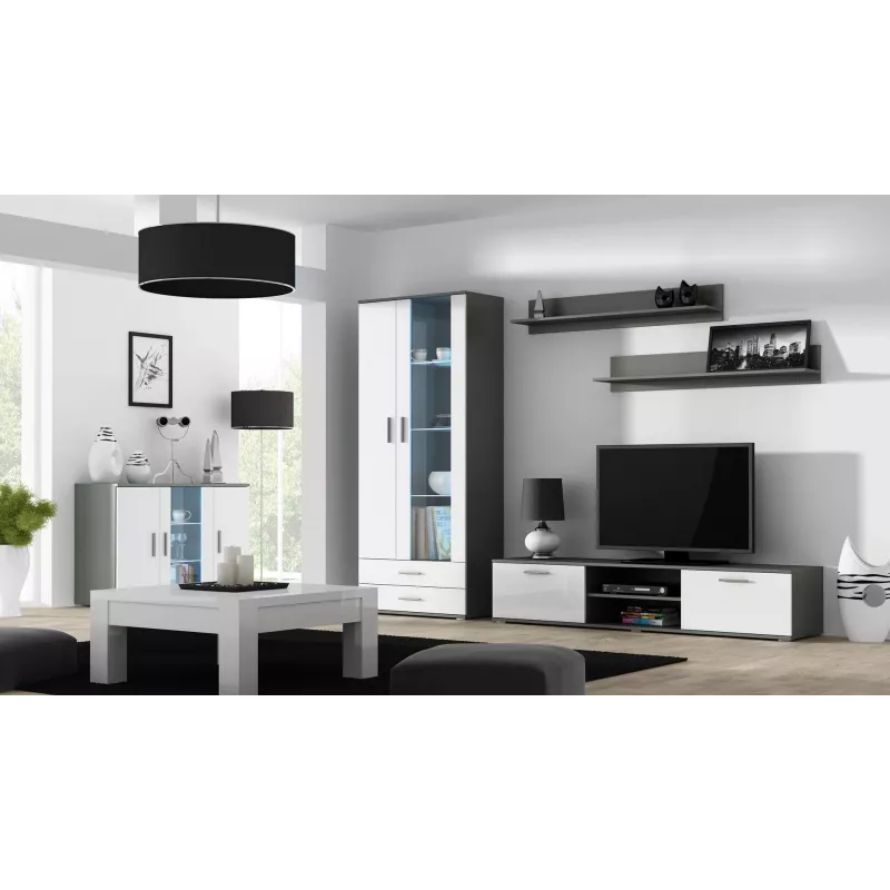 Cama Kummut 120 cm SOHO S7 hall/valge läikiv