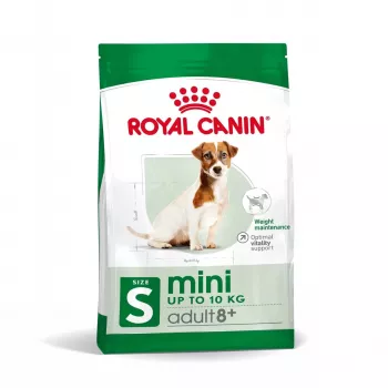 Kuiv koeratoit Royal Canin Mini Adult 8+ Senior linnuliha, riisi ja köögiviljadega, 8 kg, väikestele tõugudele (5–10 kg)