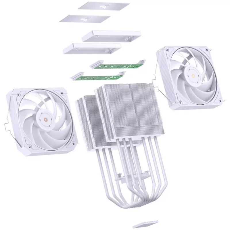 Jonsbo HX6280 CPU jahuti, PWM, RGB - 130mm, valge