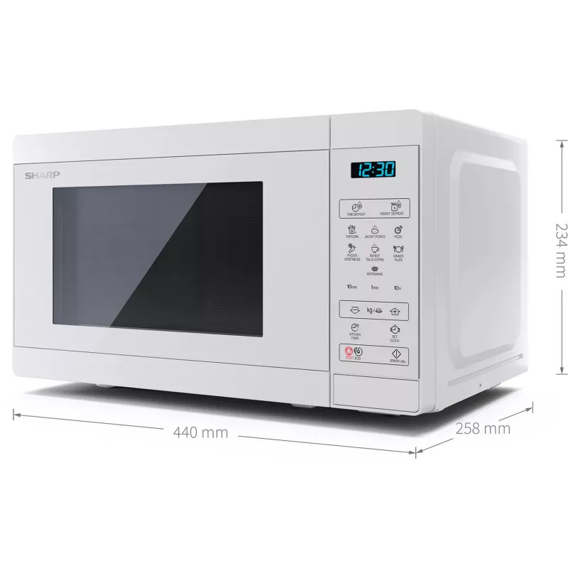 Sharp | Mikrolaineahi | YC-MS02E-C | Vabaltseisev | 800 W | Valge