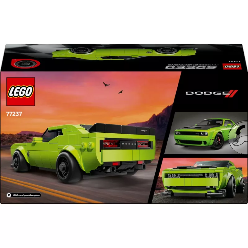 Ehitusmänguauto LEGO Speed Champions Dodge Challenger SRT Hellcat 77237 — 390 tükki, 1 minifiguur, vanus 9+