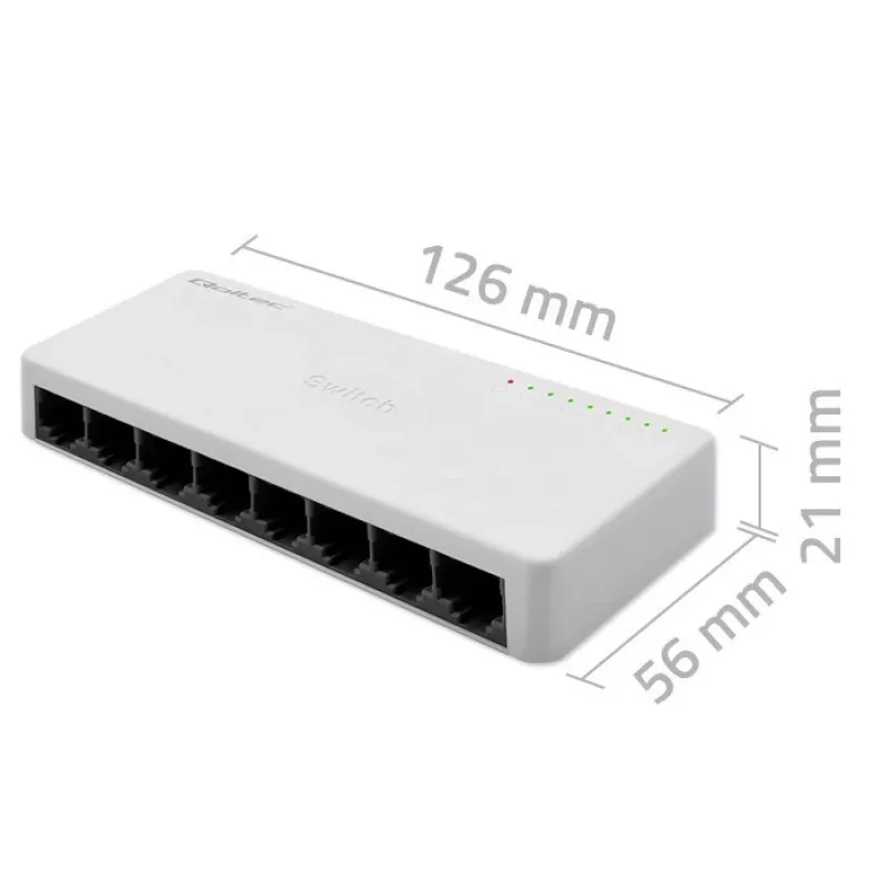 Võrgulüliti QOLTEC 52246 — 8 x RJ45 porti, 100 Mbps