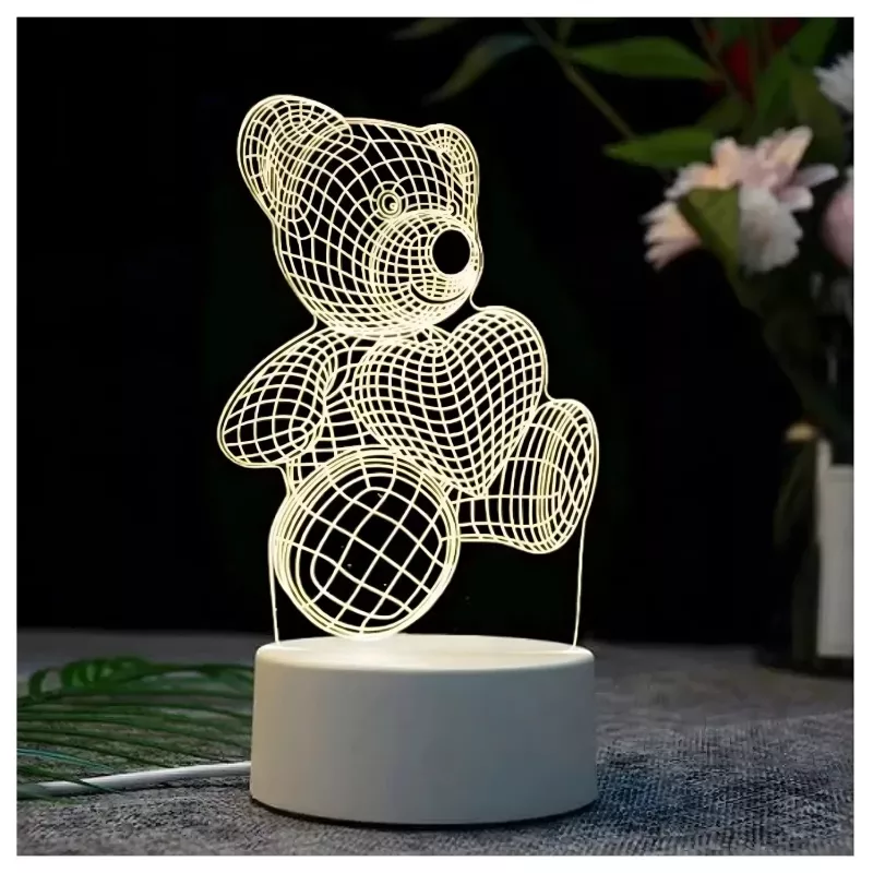 Öölamp Extralink HOME 3D süda optilise illusiooniga voodiäärne lamp USB