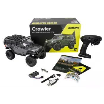 RC crawler Amewi Mini-D90 4WD 1:16 RTR — mõõtkava 1:16, 4-veoline, valmissõiduks