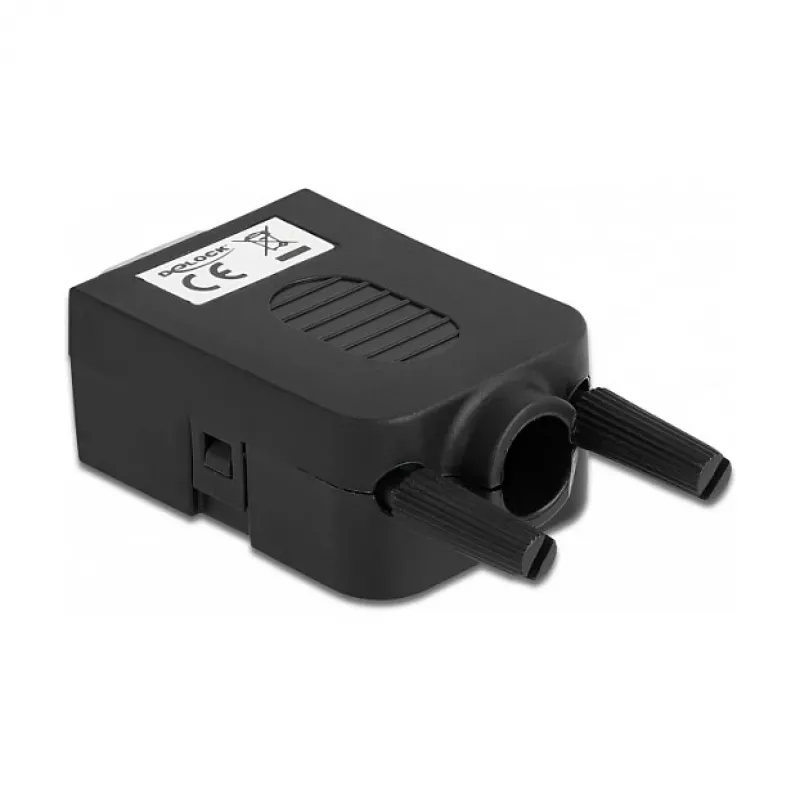Juhtmepistik DeLOCK 66232 Sub-D 9 10 kontaktiga klemmiplokk Must