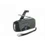 Hädaabiraadio FOSCO 464600 LED-taskulambi, akupanga, FM, IPX3, päikese-/käsitsi-/USB-C-ga – roheline/must
