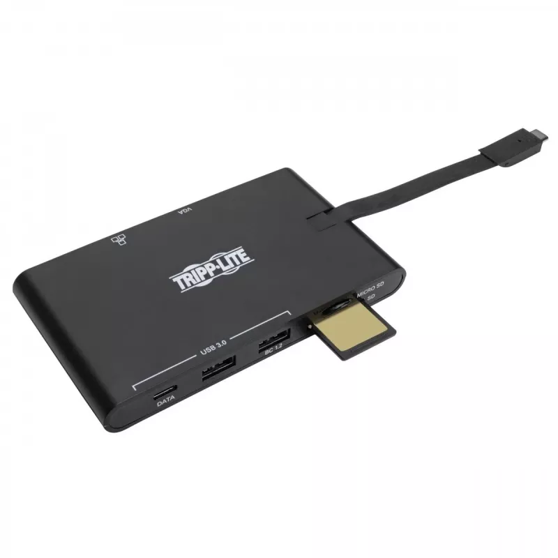 USB-C dokk - 4K HDMI, VGA, USB 3.2 Gen 1, USB-A/C jaotur, Gigabit Ethernet, mälukaardipesad, 100 W PD-laadimine