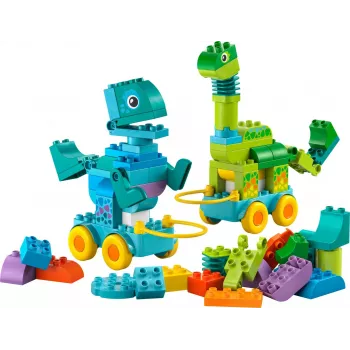 Ehituskomplekt LEGO DUPLO 10451 Dinosaurused ratastel 3-in-1 komplekt, 108 tk, vanus 3+, kõrgus 220 mm