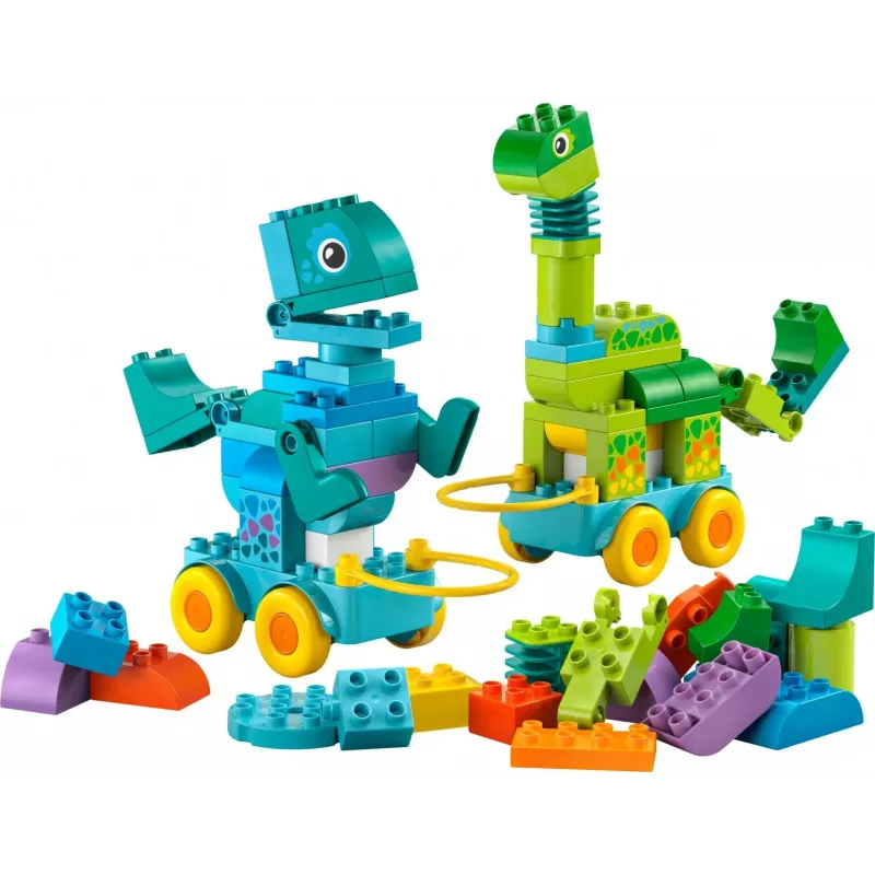 Ehituskomplekt LEGO DUPLO 10451 Dinosaurused ratastel 3-in-1 komplekt, 108 tk, vanus 3+, kõrgus 220 mm