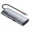 USB-C hubi Tellur TLL321061 koos PD 3.0 100W, HDMI väljundi ja 3× USB 3.0 pordiga