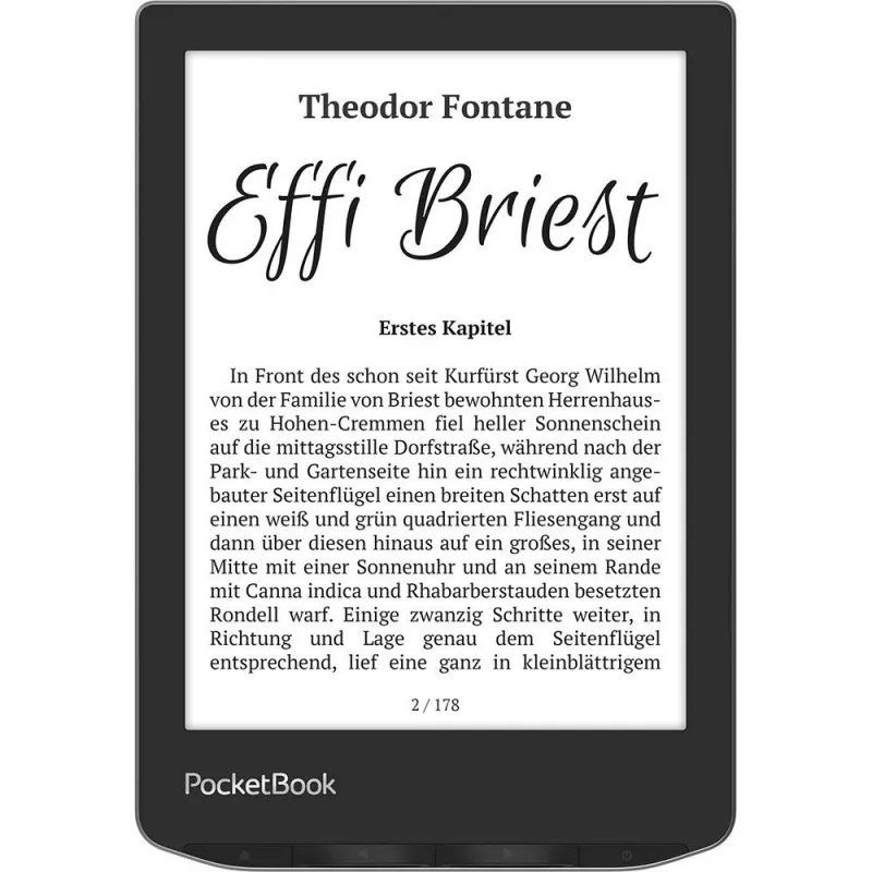 PocketBook Verse - 15,2 cm (6 inch) - E Ink Carta - 758 x 1024 pikslit - ACSM - DOCX - AZW - DjVu - PRC - AZW3 - EPUB - MOBI - RTF - EPUB DRM - FB2 - PDF - CBR - FB2.ZIP - PDF DRM - TXT