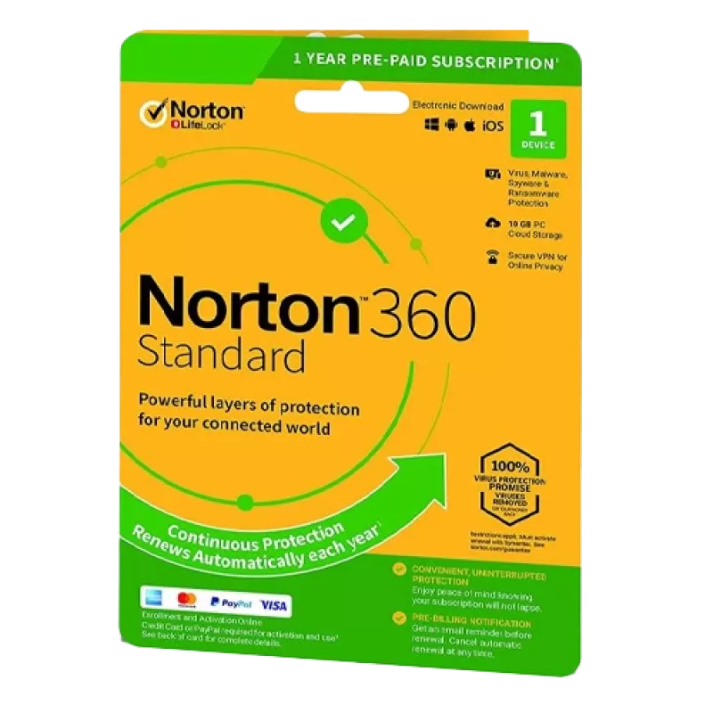Norton 360 Standard | 1 seade | 1 aasta | 10 Gb pilvesalvestus | EL | MITTE TELLIMUS |