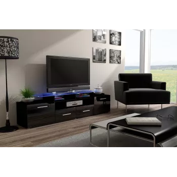 Cama TV-alus EVORA 200 must/must läikiv