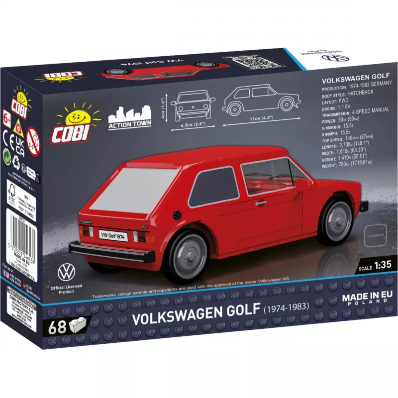 Mudelikomplekt Cobi Volkswagen Golf 1974–1983 1:35 ehitamiseks ja väljapanekuks