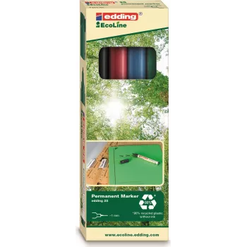 EDDING EcoLine 25 - Must - Sinine - Roheline - Punane - Ümmargune ots - Mitmevärviline - Plastik - 1 mm - Multi