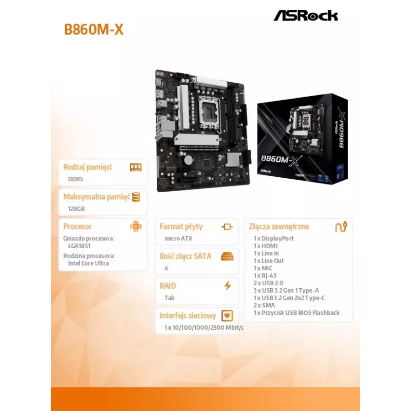 Emaplaat ASRock B850M-X WiFi AMD B850 Socket AM5 micro ATX