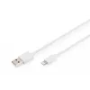 DIGITUS - Lightning-kaabel - Lightning (M) USB (M) - 1,0 m - topeltisolatsioon - valge - vormitud - Apple iPad/iPhone/iPod (Lightning) jaoks (DB-600106-010-W)