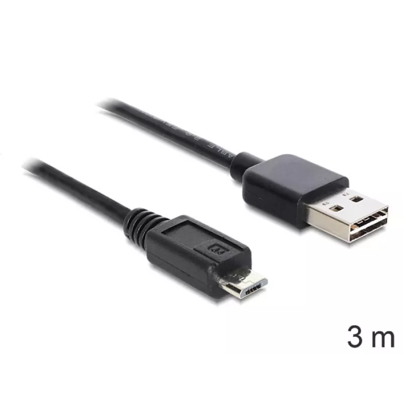 USB-kaabel DeLOCK EASY-USB 2.0-A - USB 2.0 micro-B 3m