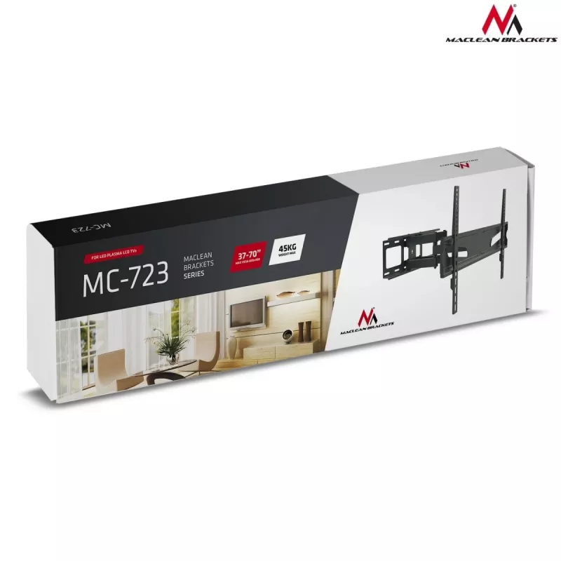 Maclean MC-723 B - seinakinnitus ekraanile 37-70, 600x400 VESA, kuni 40 kg, must värv