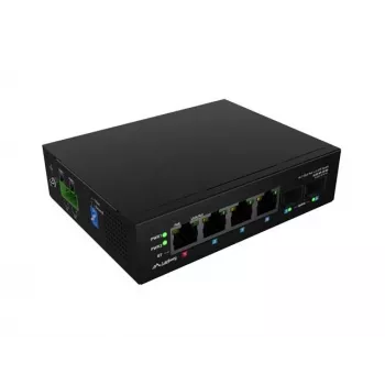 Mittehallitav tööstuslik PoE-lüliti LANBERG ILGE-4P-2S-90 — 1xBT, 3xAT, 2xSFP, DIN-kinnitus, Gigabit