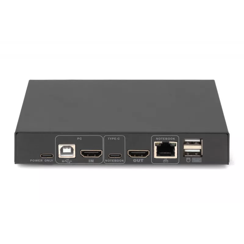 DIGITUS DS-12901 - KVM-/Audio-/USB-lüliti - 4K 30 Hz, USB-C/USB/HDMI-sisend, HDMI-väljund, Võrk