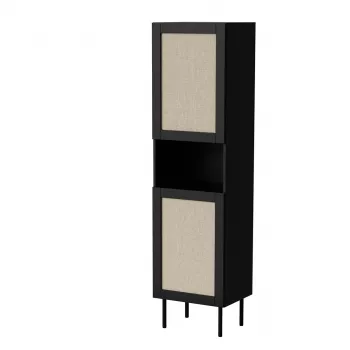 Cama meble JUTA panipaik 50×39,5×190 cm, põrandal seisev seinaäärne, must linol calabria viimistlusega