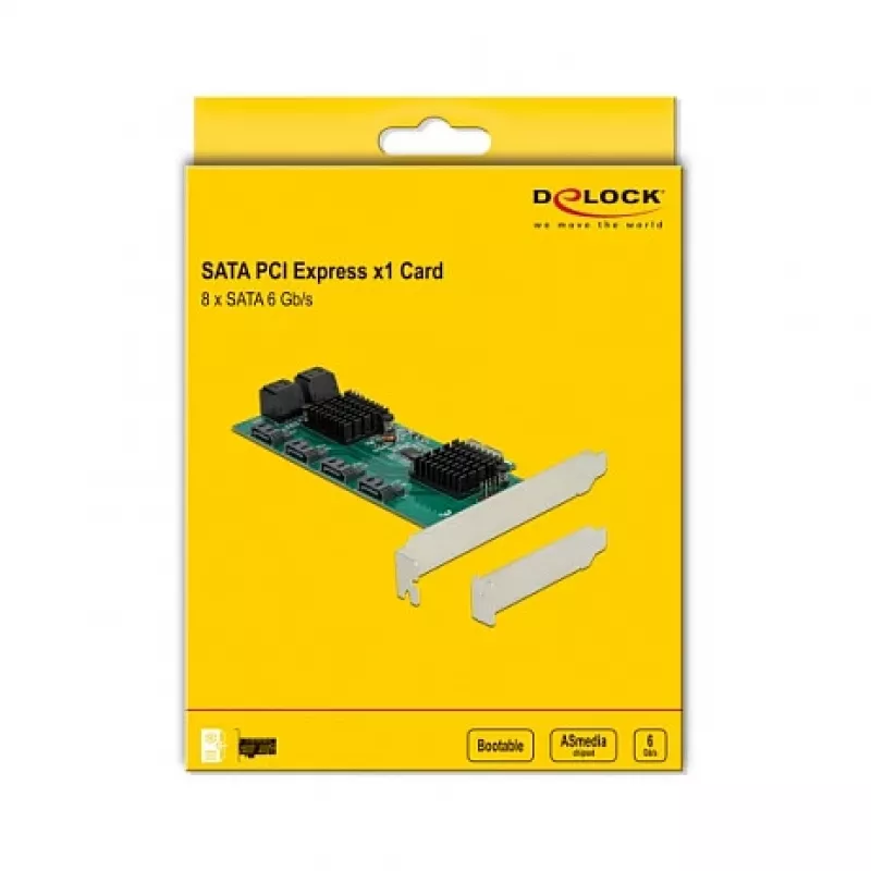 DeLOCK 8 pordiga SATA PCI Express x1 kaart, madalprofiil