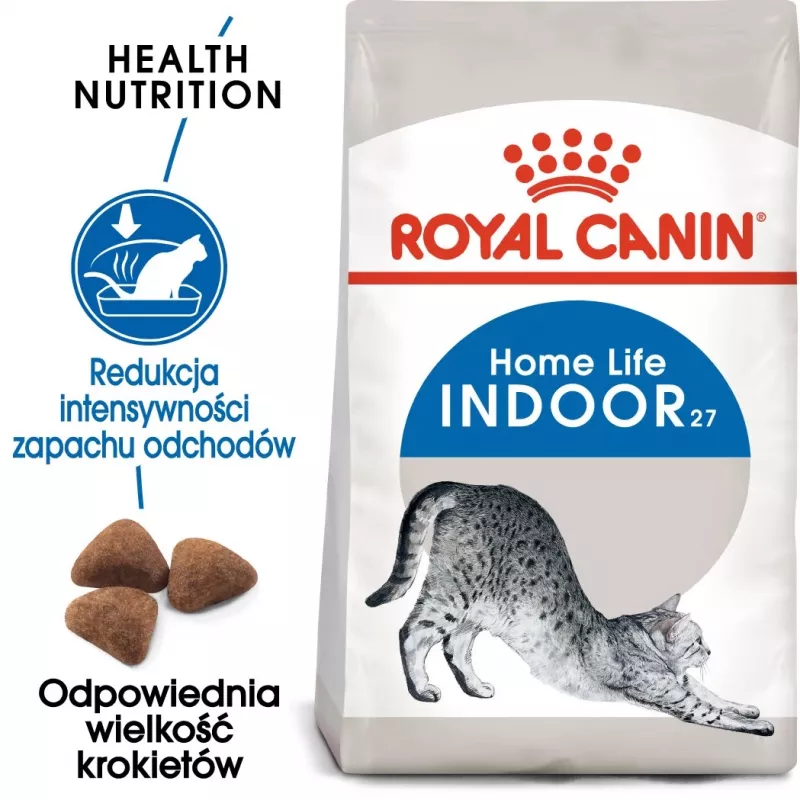 Kuiv kassitoit Royal Canin Home Life Indoor 27 Adult 2 kg — linnuliha maitsega, 27% valku, 13% rasva