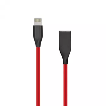 Silicone kaabel USB-Lightning, 1 m (punane)