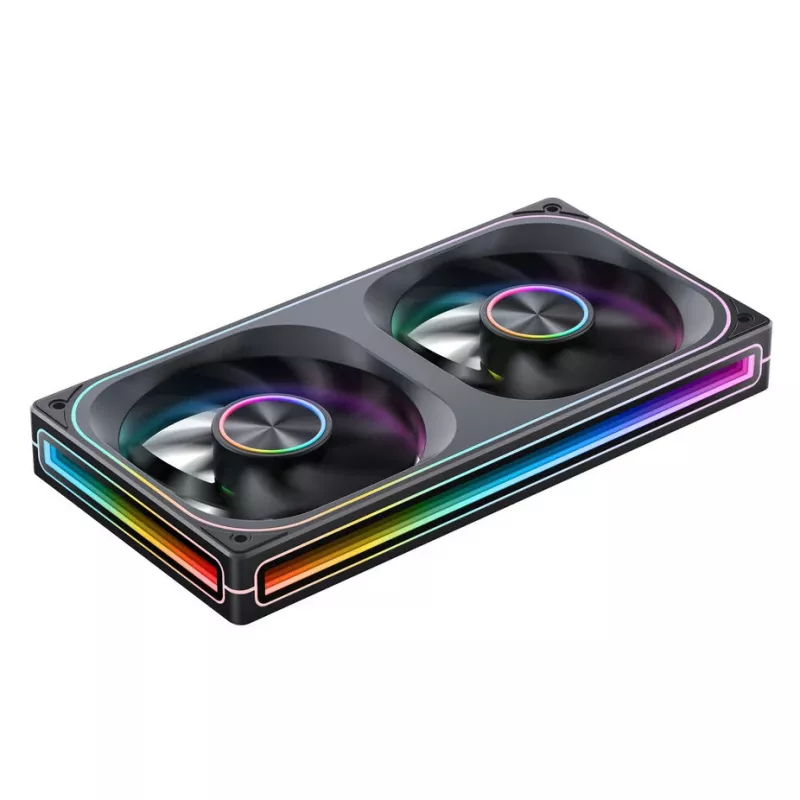 120mmx2 ARGB PWM korpuse ventilaatorid, Jonsbo ZA-240 Infinity Mirror 240mm must