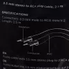 Gembird 2,5 m, 3,5 mm/2xRCA, M/M helikaabel must, punane, valge