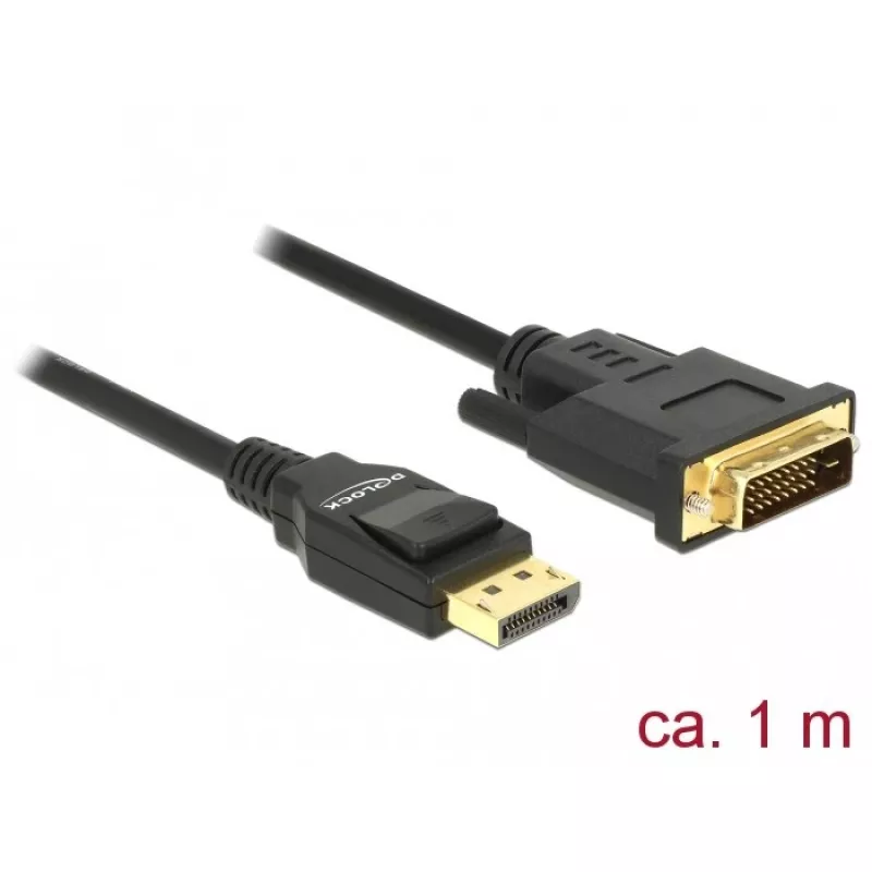 Video Kaabliadapter DeLOCK 85312 1m DisplayPort DVI-D-le Must