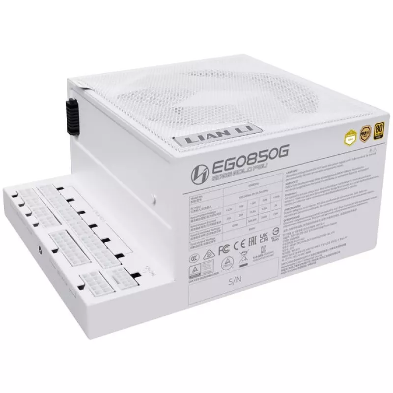 Lian Li EDGE GOLD 850 80 PLUS Gold toiteplokk, PCIe 5.1, ATX 3.1 - 850 vatti, valge