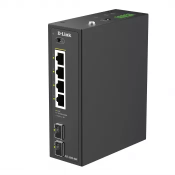 D-Link 6-pordiline gigabit-tööstuslik PoE+ haldamata kommutaator 2 SFP-pordiga