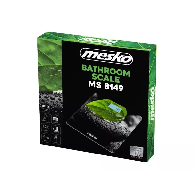 Vannitoakaalud Mesko MS 8149 Maksimaalne kaal 150 kg Täpsus 100 g Must roheline