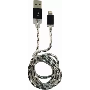 LC-POWER Kaabel USB-Lightning-1M-8 1m must/hõbe, USB A Lightninguga (LC-C-USB-LIGHTNING-1M-8)