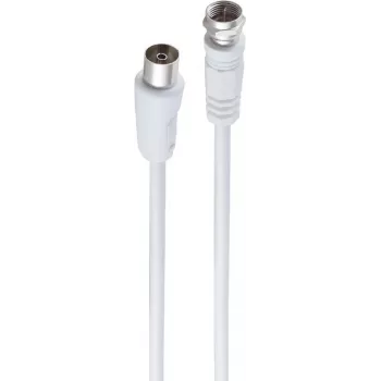 shiverpeaks ®-BASIC-S--Antennikaabel, 100% varjestatud, F-pistik koaksiaalklemmile, RG 59, > 80 dB, Valge 1,5m (BS80072-32)
